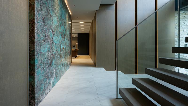 グレーベースの配色が高級感に昇華したモダンな豪邸